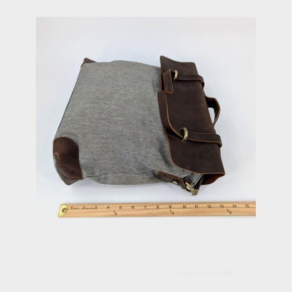 Jesslyn Blake Anthropologie Messenger Bag Canvas Leather Work Travel Boho Chic - Picture 10 of 16